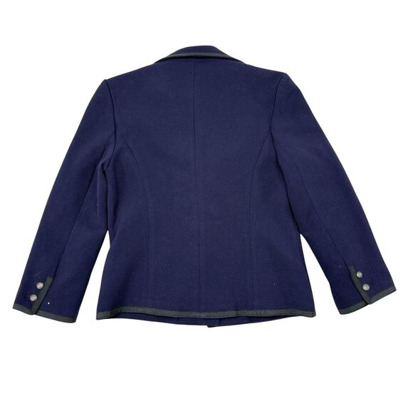 Anthropologie Cartonnier Jacket Size 6 Navy Blue Blazer Military Pockets Career - Picture 2 of 11